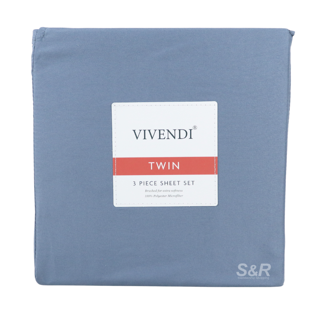 Vivendi 3-piece Blue Sheet Set Twin Size